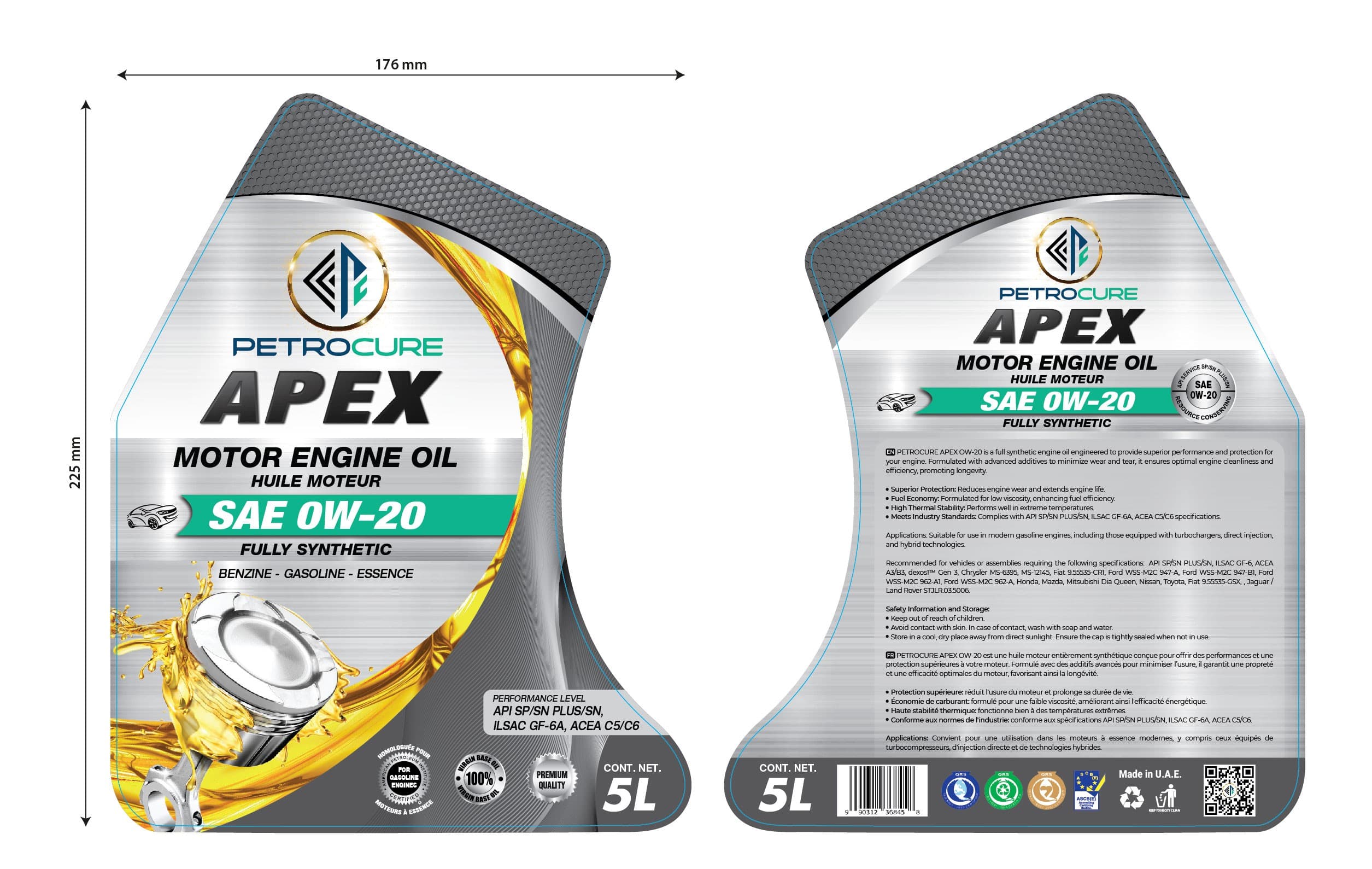 PETROCURE APEX SERIES MOTOR ENGINE OIL 0W20 API SP thumbnail 6